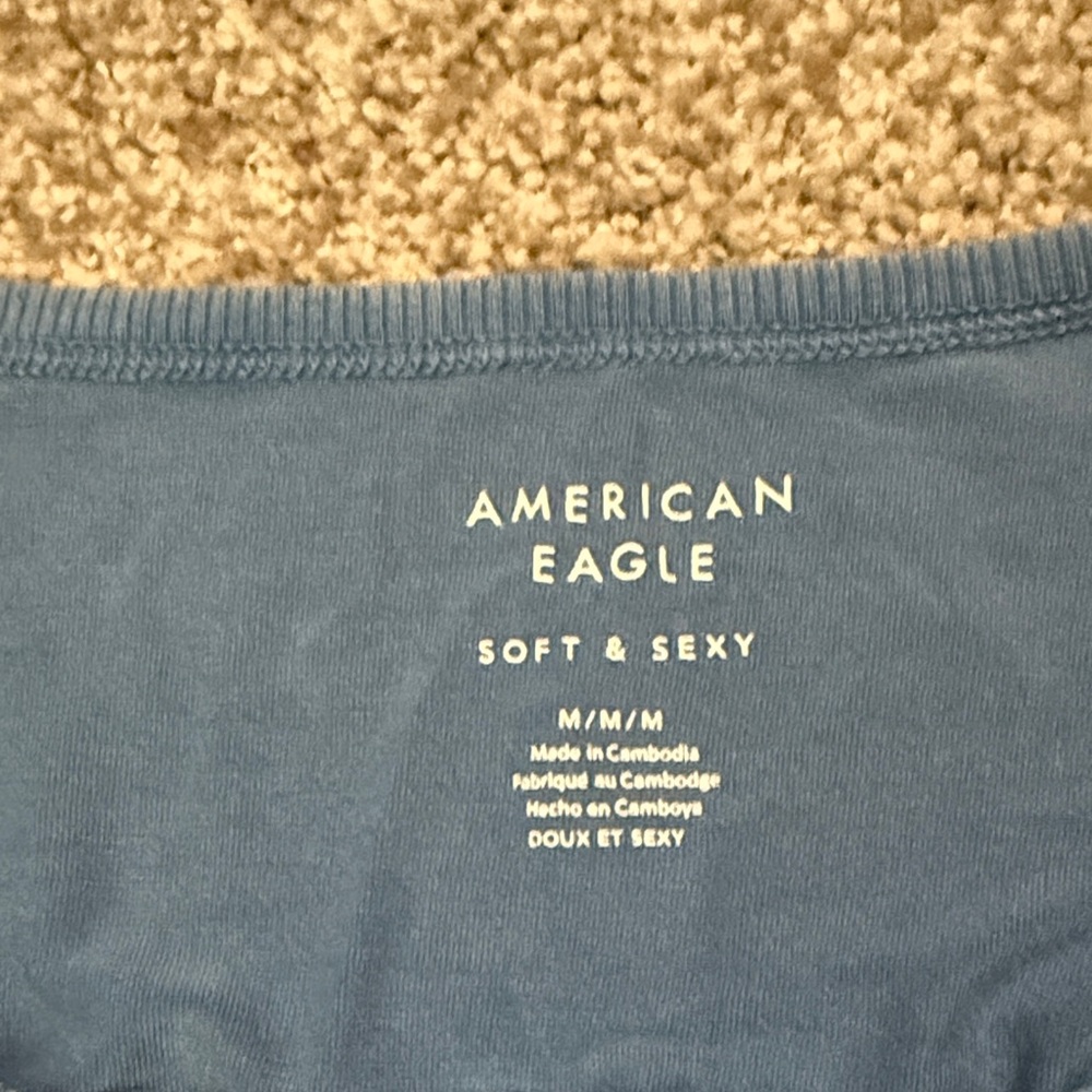 American Eagle Soft Blue Tee soft and sexy - Picture 2 of 6